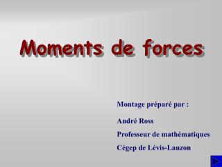 Moments de forces