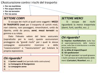 L’Assicurazione contro i rischi del trasporto