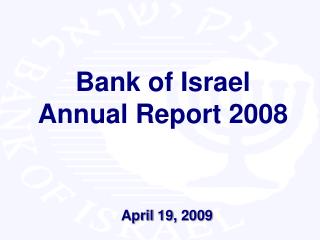 Bank of Israel Annual Report 2008