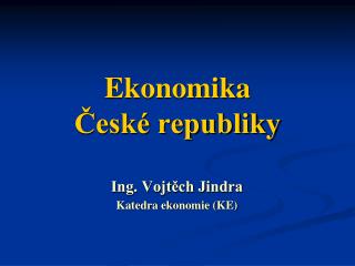 Ekonomika České republiky