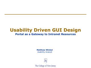 Usability Driven GUI Design Portal as a Gateway to Intranet Resources