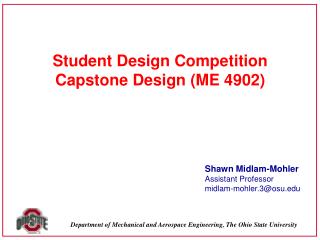 Student Design Competition Capstone Design (ME 4902)