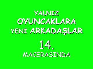 YALNIZ OYUNCAKLARA YENİ ARKADAŞLAR