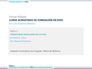 Primer Módulo CURSO ACREDITADO DE FORMACIÓN EN EPOC Dr. Luis Puente Maestu