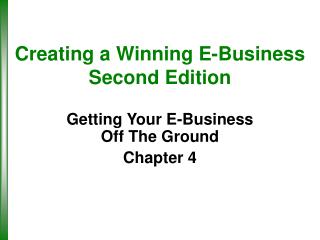 Creating a Winning E-Business Second Edition