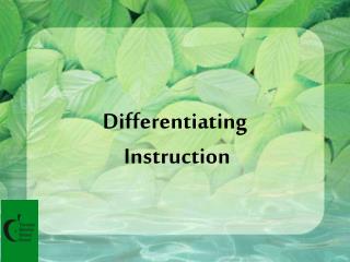 Differentiating Instruction