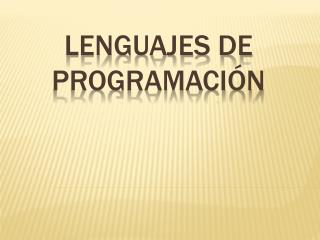 Lenguajes de programación