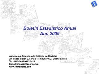 Boletín Estadístico Anual Año 2009