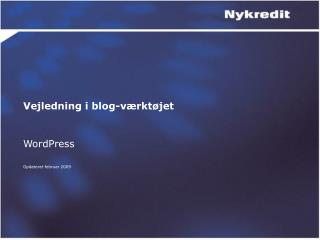 Vejledning i blog-værktøjet