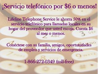 ¡ Servicio telefónico por $6 o menos!