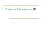 Nonlinear Programming III