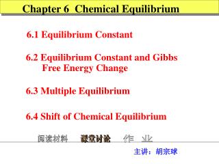 Chapter 6 Chemical Equilibrium