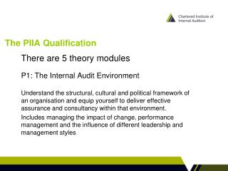 The PIIA Qualification