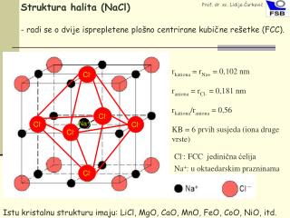 Struktura halita ( NaCl )