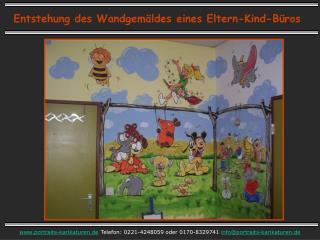 Entstehung des Wandgemäldes eines Eltern-Kind-Büros