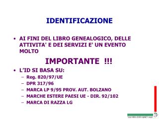 IDENTIFICAZIONE