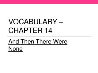 Vocabulary – Chapter 14