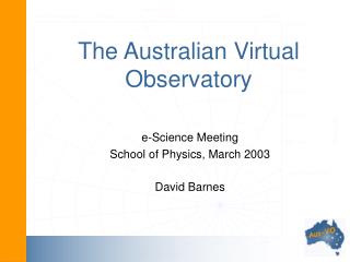 The Australian Virtual Observatory