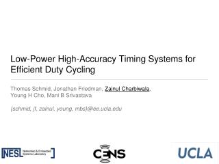Low-Power High-Accuracy Timing Systems for Efficient Duty Cycling