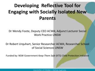 Developing Reflective Tool for Engaging with Socially Isolated New Parents