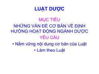 LUẬT DƯỢC