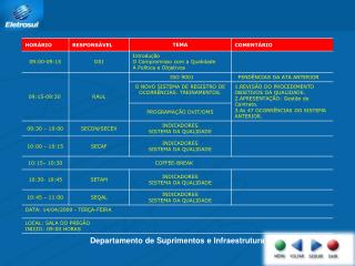 Departamento de Suprimentos e Infraestrutura