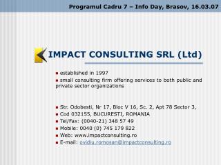 IMPACT CONSULTING SRL (Ltd)