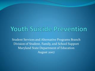 Youth Suicide Prevention