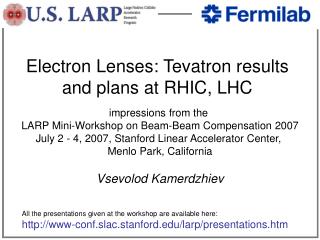 Electron Lenses: Tevatron results and plans at RHIC, LHC