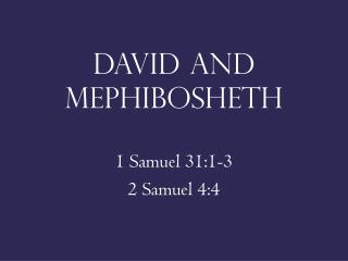 David and mephibosheth
