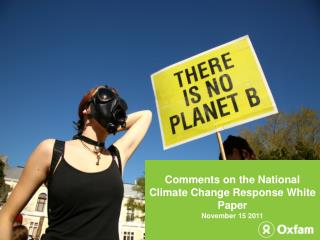 Comments on the National Climate Change Response White Paper November 15 2011