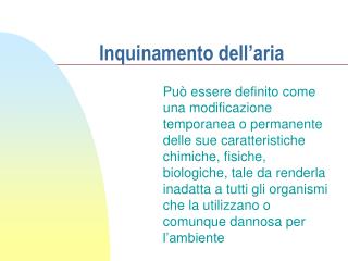 Inquinamento dell’aria