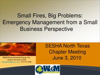 Small Fires, Big Problems: Emergency Management from a Small Business Perspective