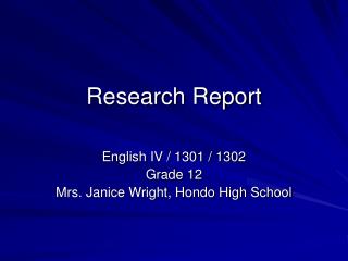 Research Report