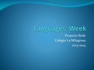Languages ’ Week