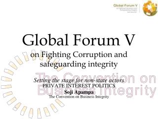 Global Forum V on Fighting Corruption and safeguarding integrity