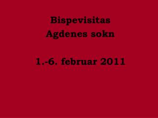 Bispevisitas Agdenes sokn 1.-6. februar 2011