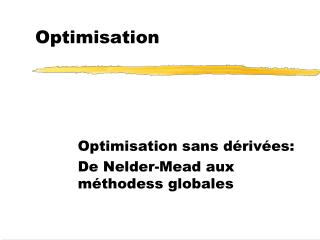 Optimisation