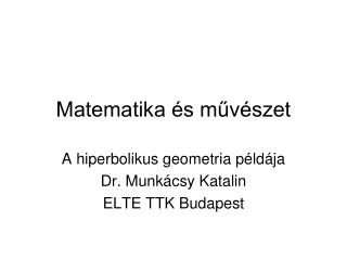 Matematika és művészet