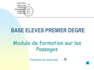 BASE ELEVES PREMIER DEGRE