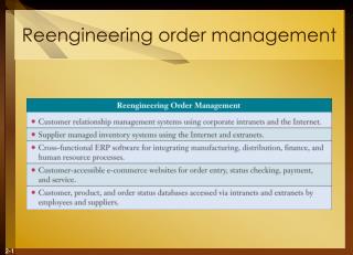 Reengineering order management