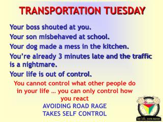 TRANSPORTATION TUESDAY