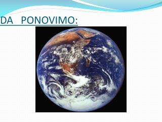 DA PONOVIMO: