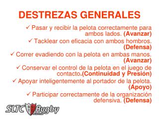 DESTREZAS GENERALES