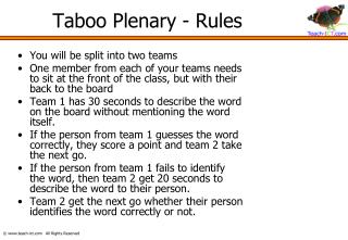 Taboo Plenary - Rules