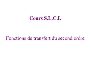 Fonctions de transfert du second ordre