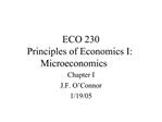 ECO 230 Principles of Economics I: Microeconomics