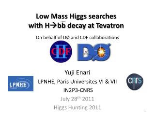 Low Mass Higgs searches with H bb decay at Tevatron
