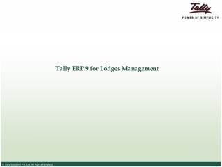 Tally.ERP 9 for Lodges Management