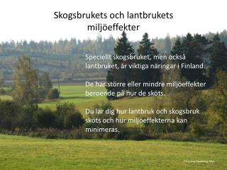 Skogsbrukets och lantbrukets miljöeffekter